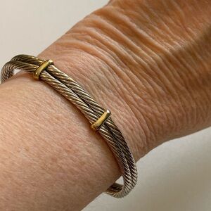 Elegant Two-Tone Cable Bracelet
